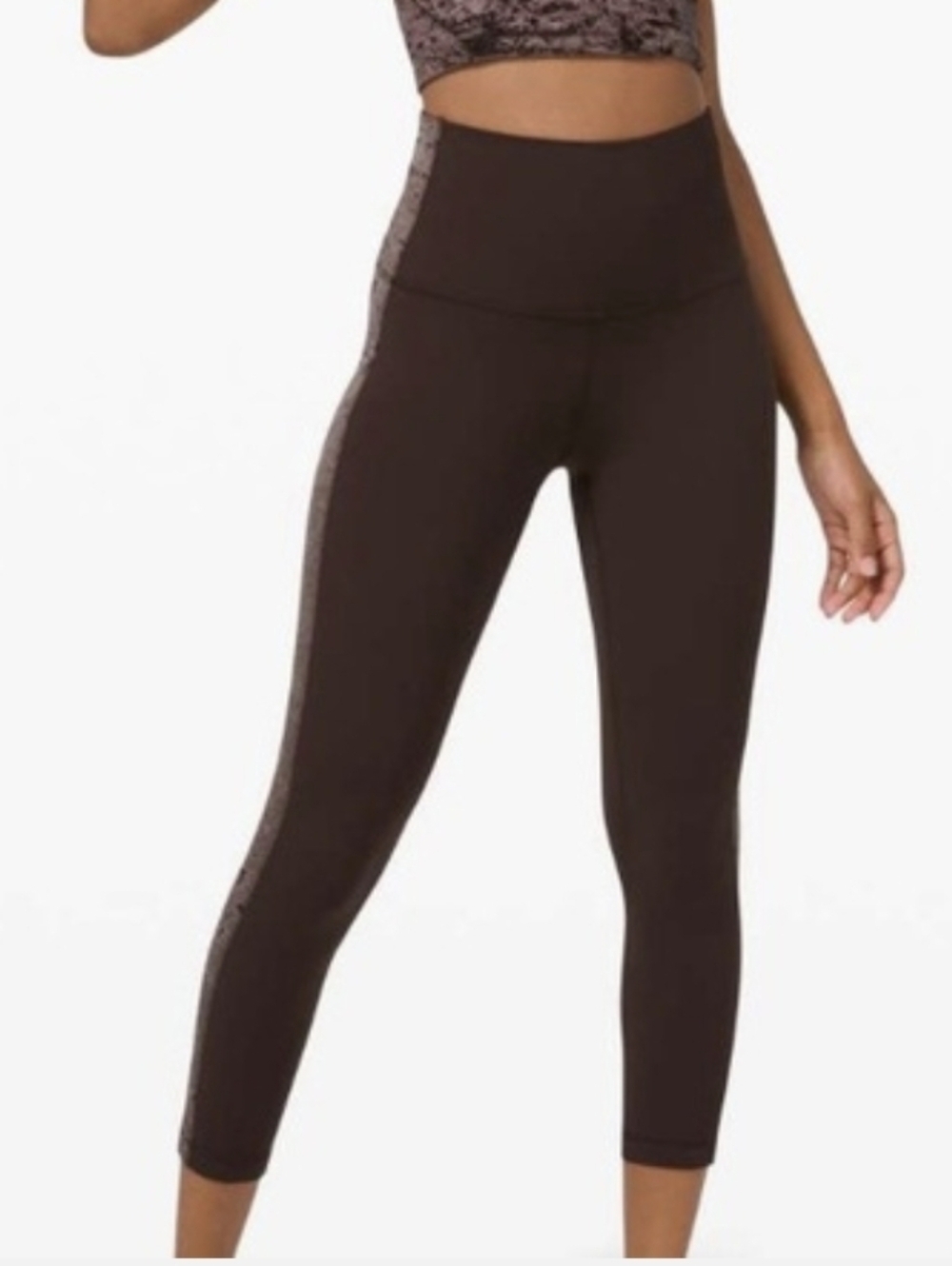 lululemon Align Super High-Rise Pant Brown w/ Crushed Velvet Stripe - Size 12